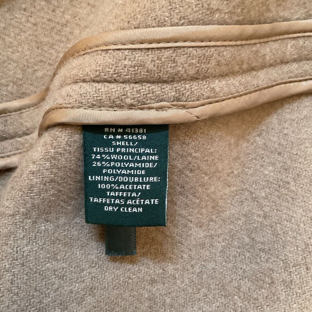 Lauren Ralph Lauren Camel/Tan Open-Front Draped Cape Coat - Picture 12 of 13